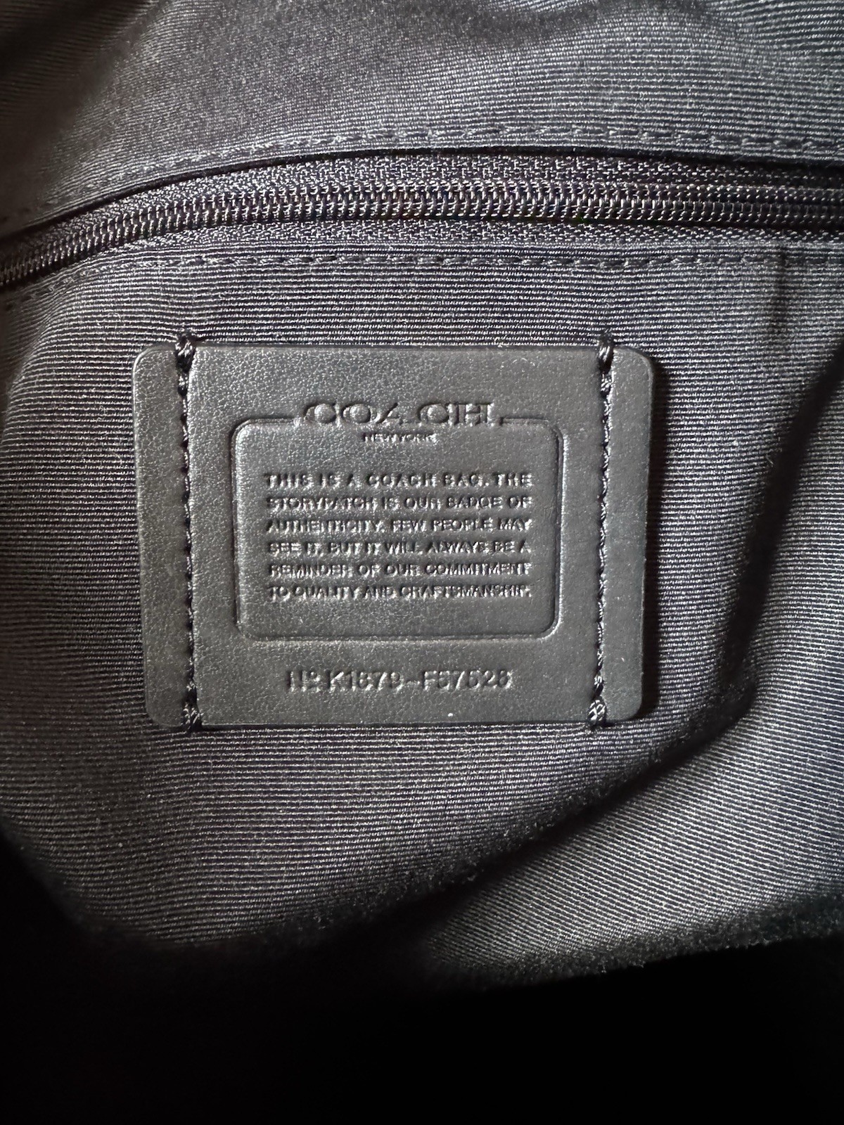 Coach Classic Ava Tote Bag Black Crossgrain Leather Zip Top Silver Hardware
