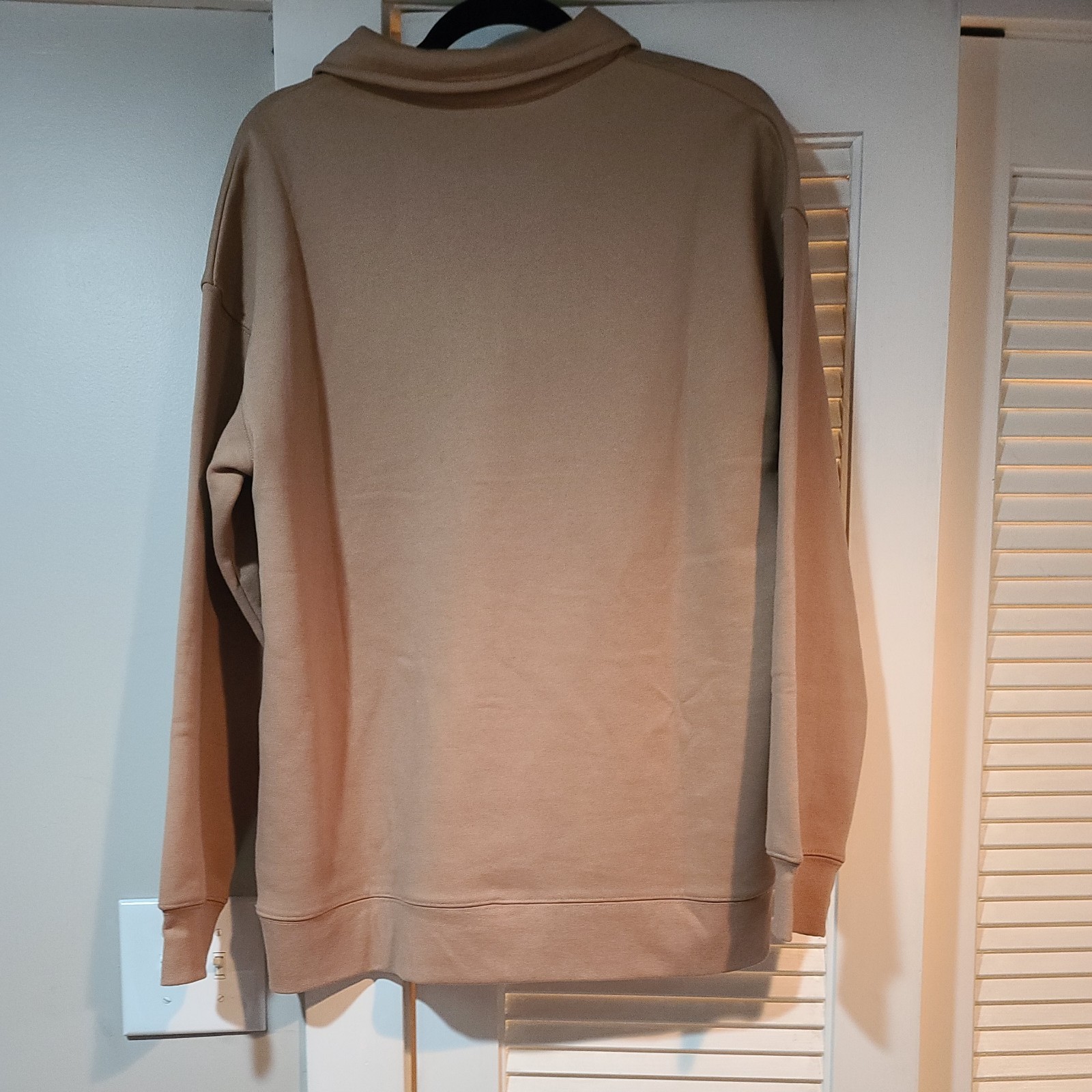 Mondetta Ladies’ Collared Fleece Pullover Top, Natural, L*