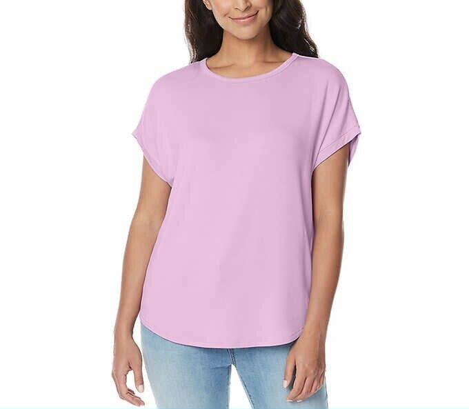Buffalo Ladies French Terry Short Sleeve Top Pick Size Pink, Black or Lilac NWT