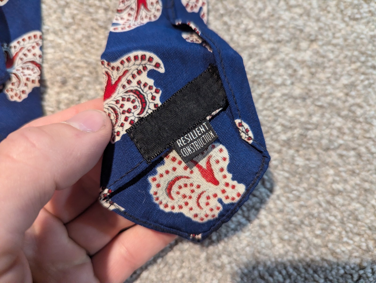 Vintage 1930s 40s Tie Blue Floral Paisley Cravat 47 Inches