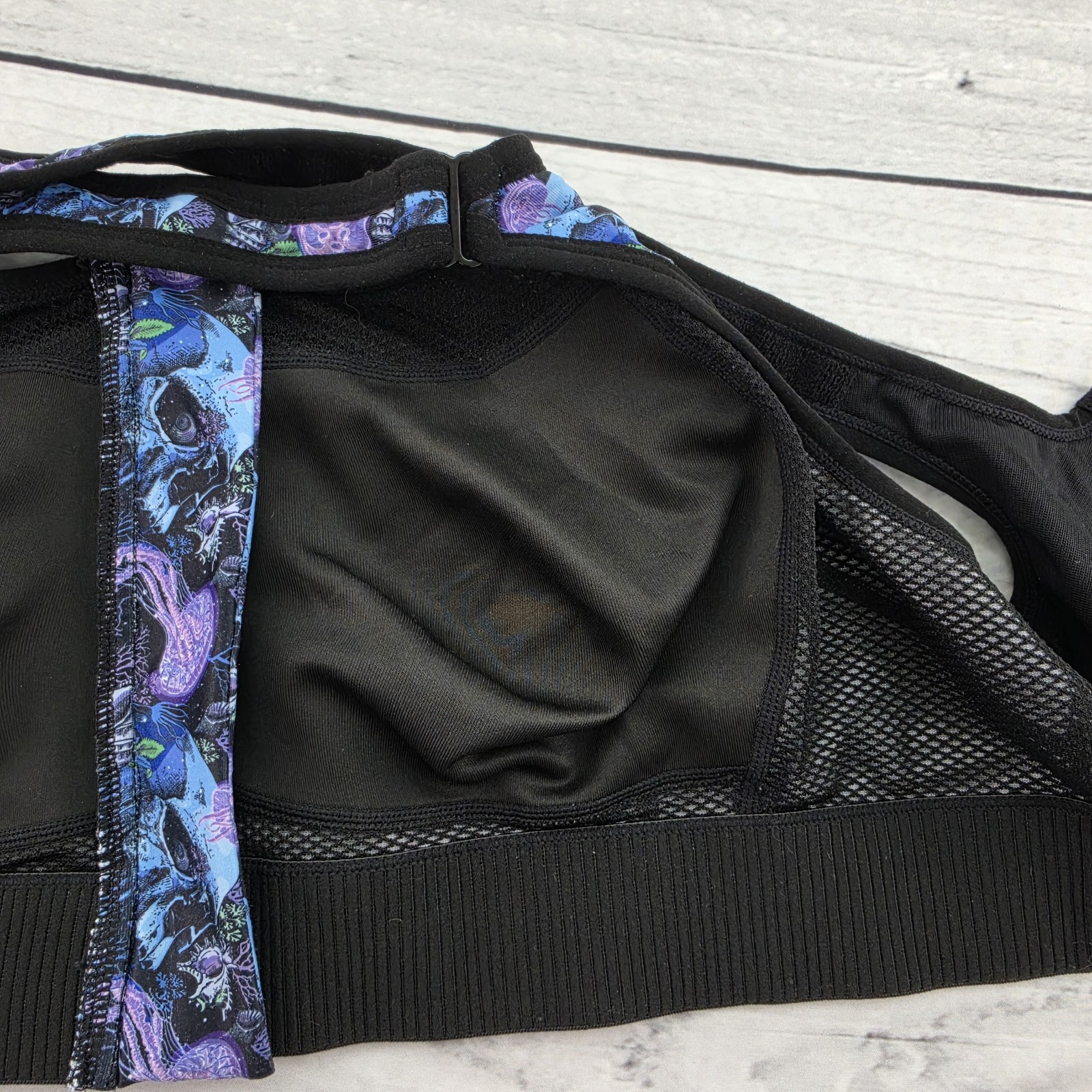 Constantly Varied Gear Sports Bra Skulls Jellyfish Multicolor Zip Up Large