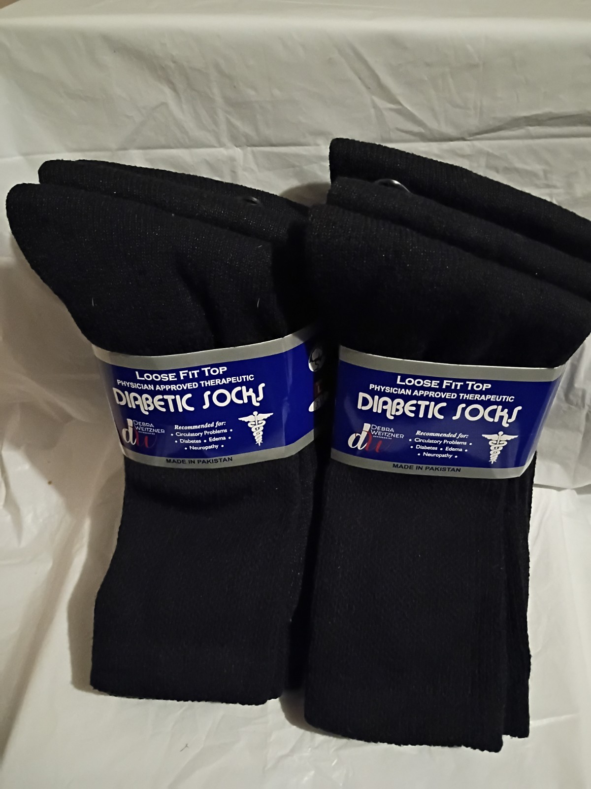 Debra Weitzner Diabetic Socks Black Men’s Loose Fit Top Therapeutic