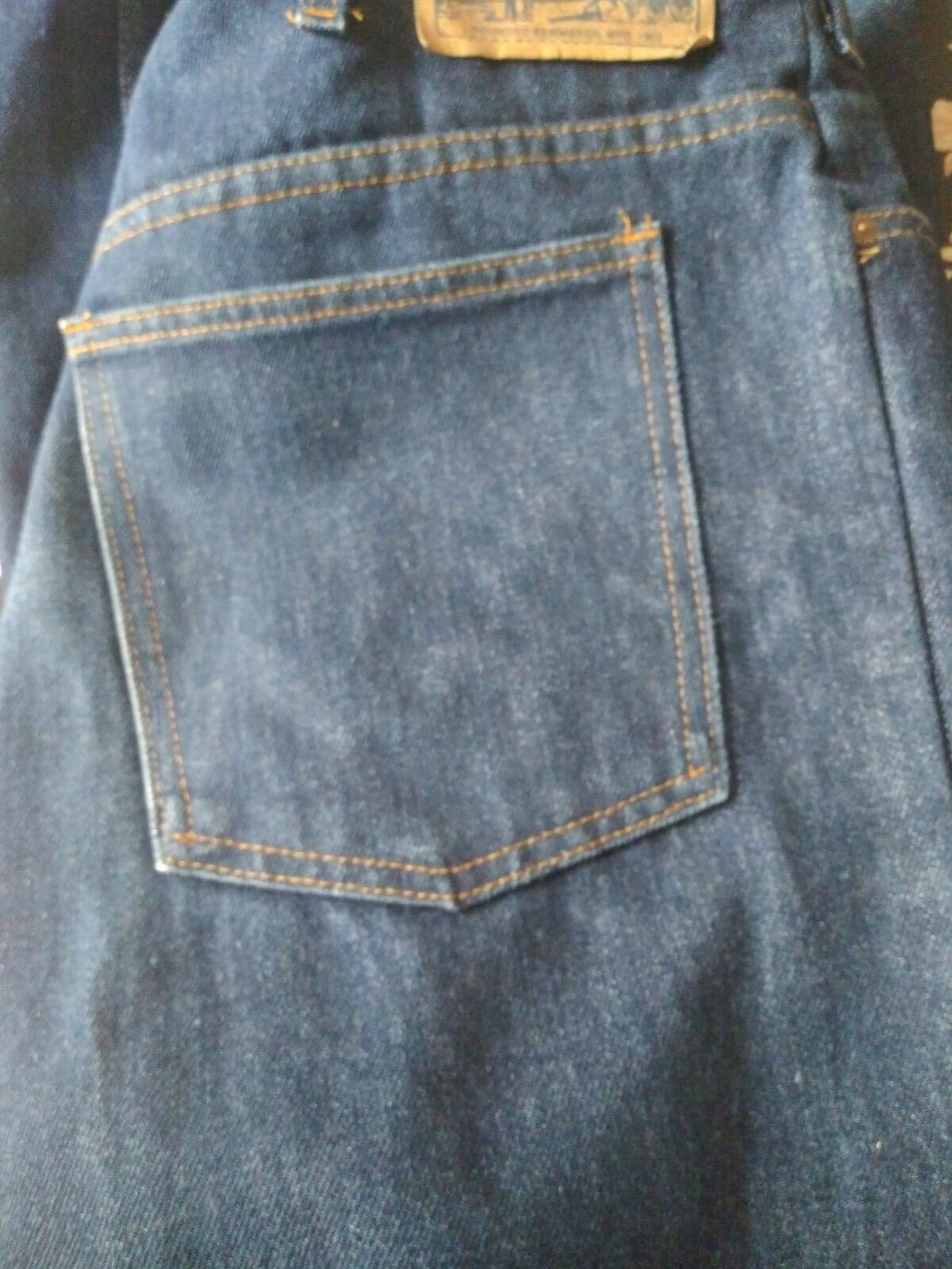 Plain Pockets JC Penny Men’s VTG Jeans Denim Dark Size 35 1/2″ x 32″ Boot Cut