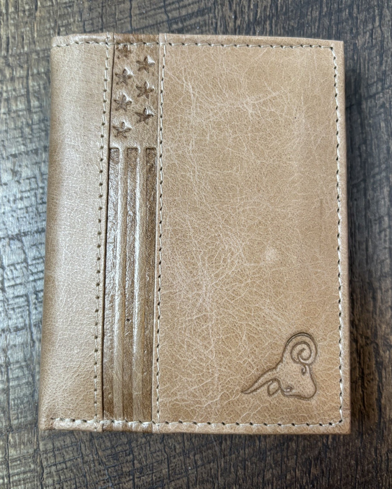 Cavelio RFID Blocking Genuine Leather Badge Holder Bifold Wallet ~Brand New~