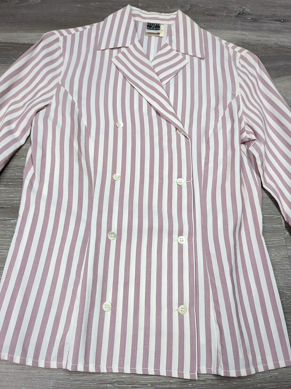 NWT Womens Blouse Size 32 Double Breasted Made in Italy Menswear Style Classic
