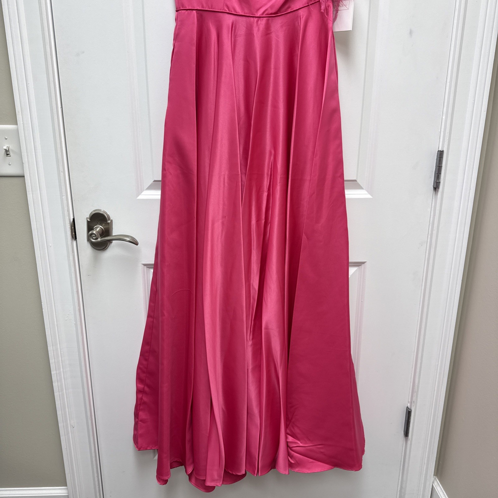 Mac Duggal Size 4 Pink 11684 One Shoulder A-Line Maxi Gown Feather Prom Dress