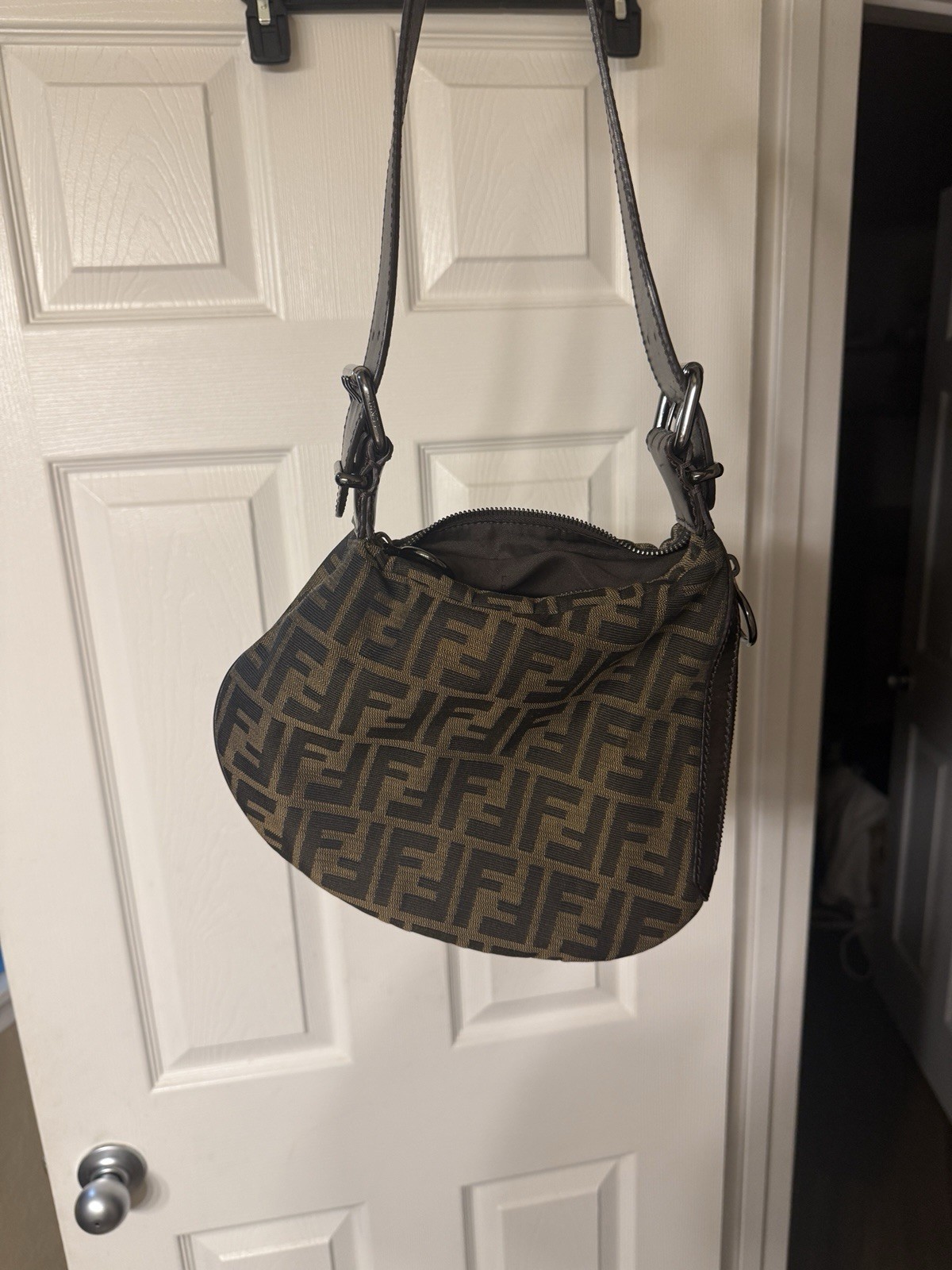Fendi Zucca Y2K era Hobo Shoulder Bag early 2000s model