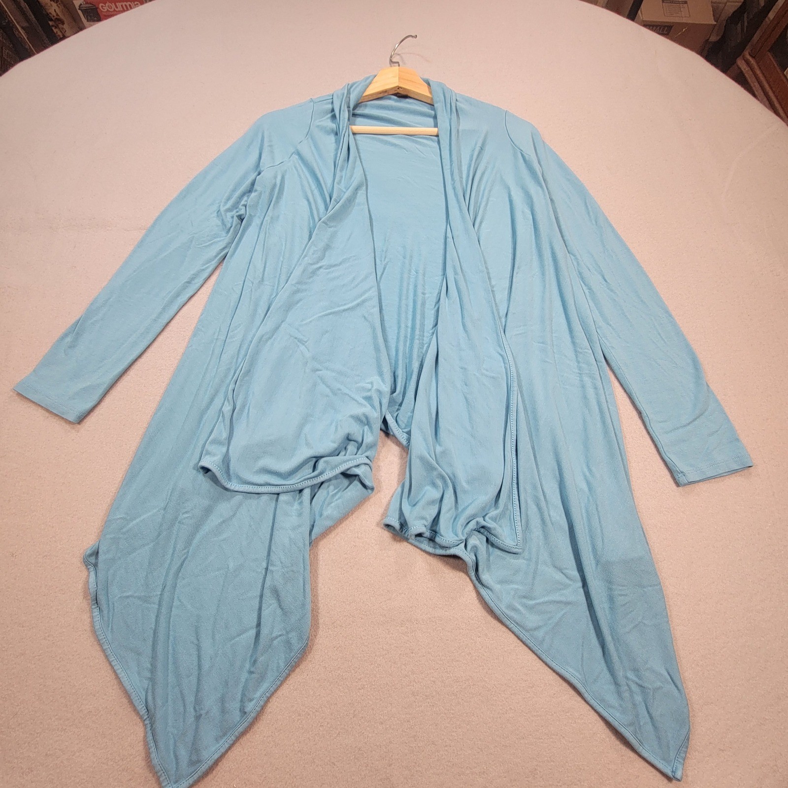 J. Jill Wearever Cardigan Open Front Drape Size Petite XS Blue Lightweight