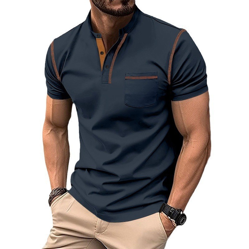 Summer Men’s Color Block Crew Neck T-Shirt