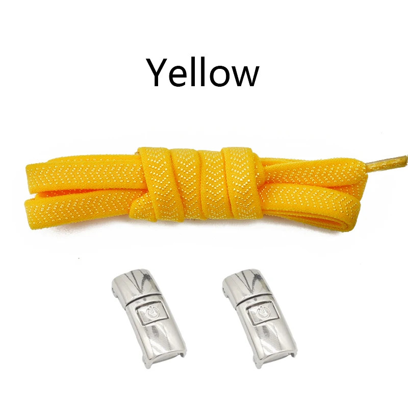 1Pair Elastic Laces Sneakers Tennis Flat Shoelaces Without ties Kids Adult L