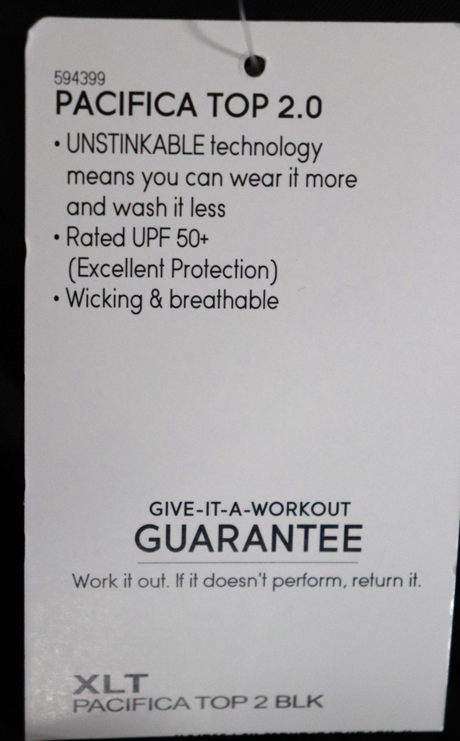 Athleta Pacifica Top 2.0 Womens XLT Black UPF 50 Long Sleeve 1/2 Zip Wicking New