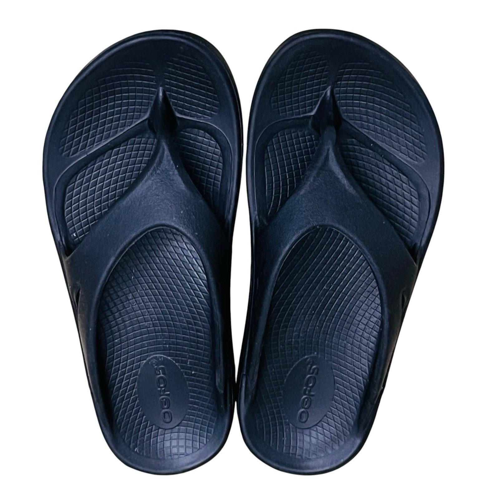 Oofos Oolala Recovery Sandals Womens Sz US 7 Luxe Flip Flop Thong Black