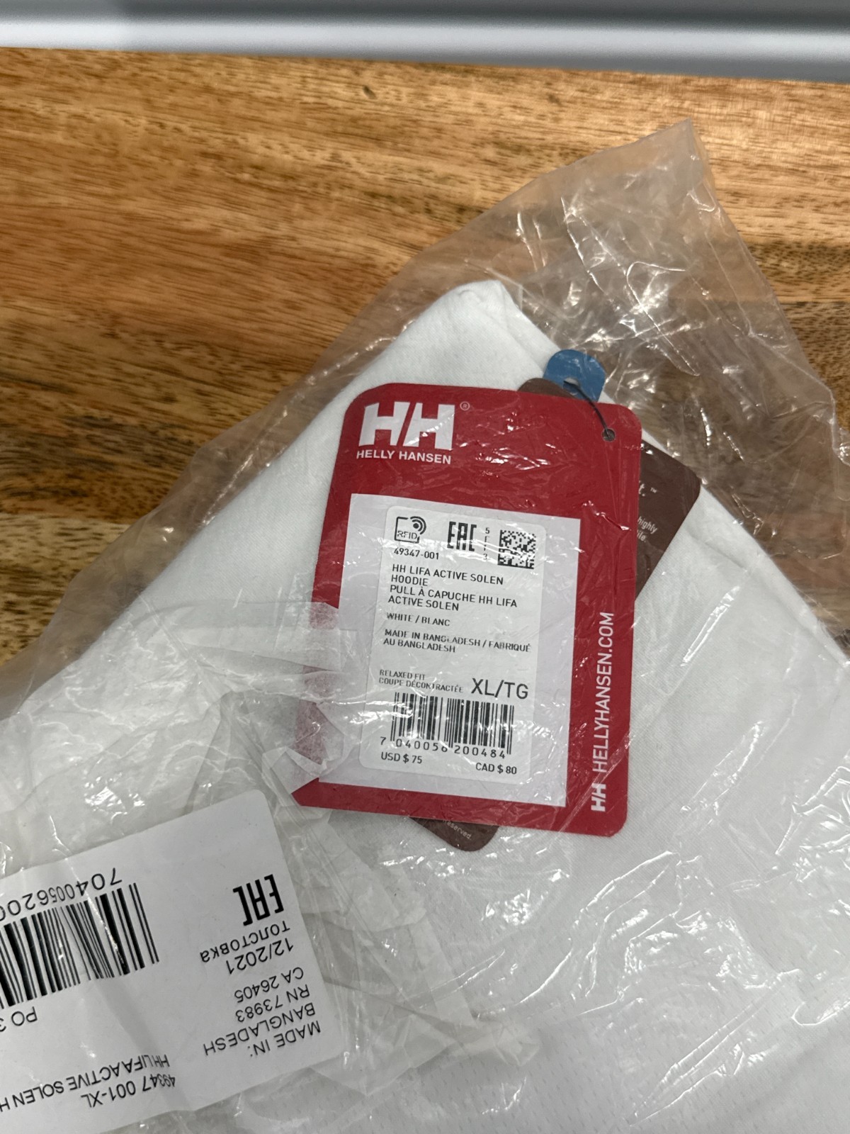 Helly Hansen LIFA Active Solen Hoodie Mens XL White New Tags 49347
