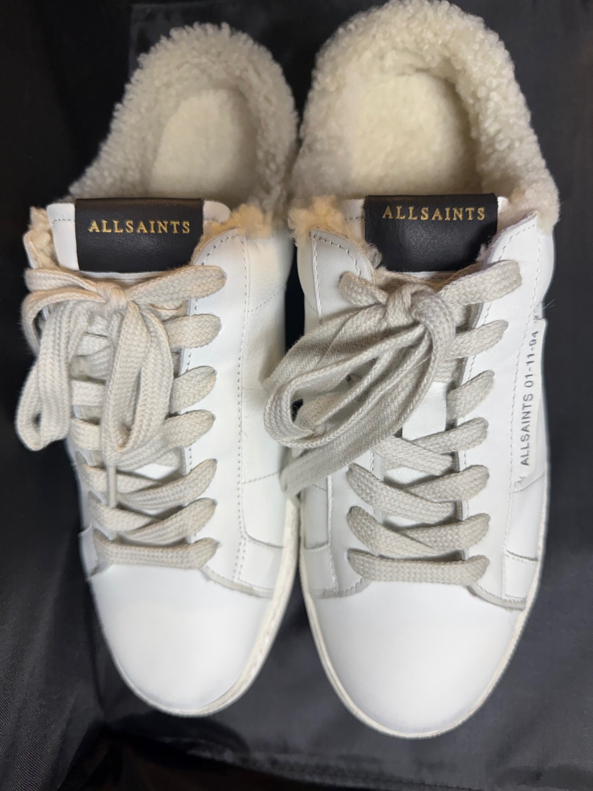 ALLSAINTS Women’s US 9 Sheer Leather Mule White Shoes NWT please see description