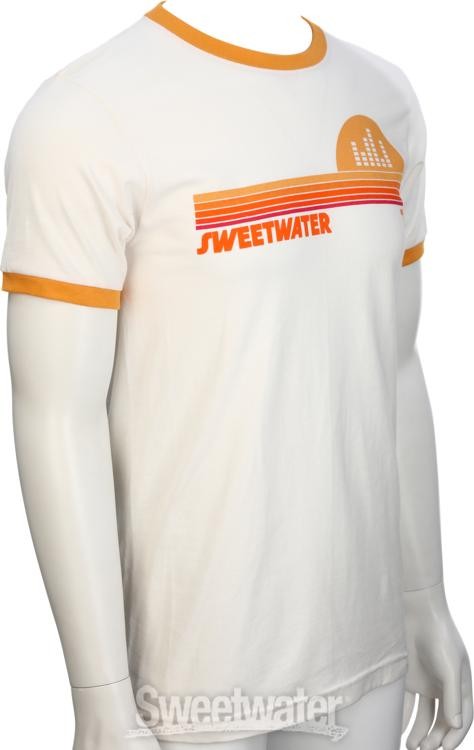 Sweetwater Retro Sunset Ringer Tee – Vintage White/Mellow Yellow, Small