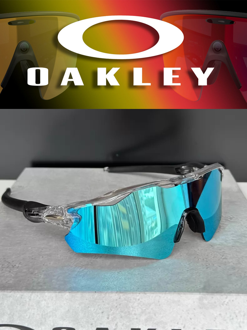 Oakley Radar Ev Path Sport Sunglasses OO9208 Clear Frame Sapphire Lenses