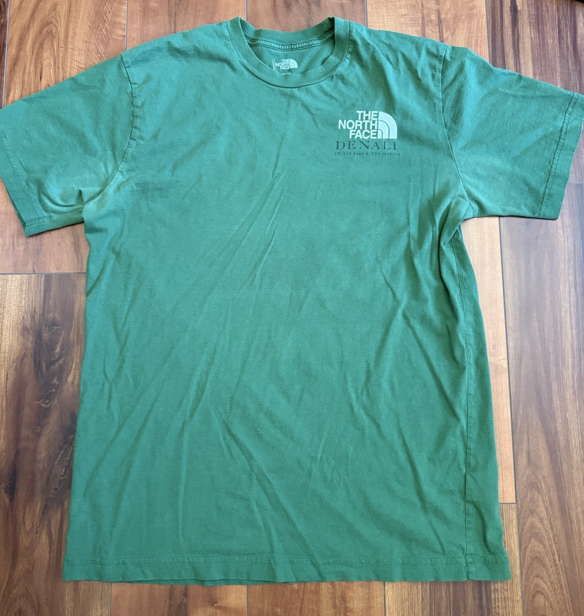 Northface Denali Mens T shirt Size M Green Rare Vintage