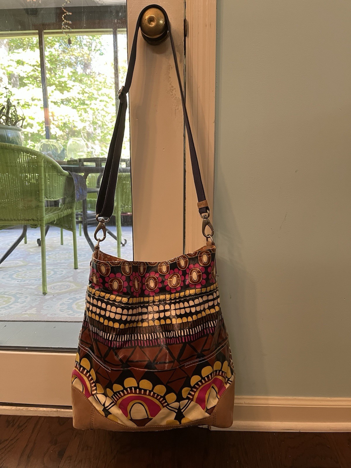 Fossil KeyPer Coated Canvas and Leather Tote Bag with Crossbody Strap