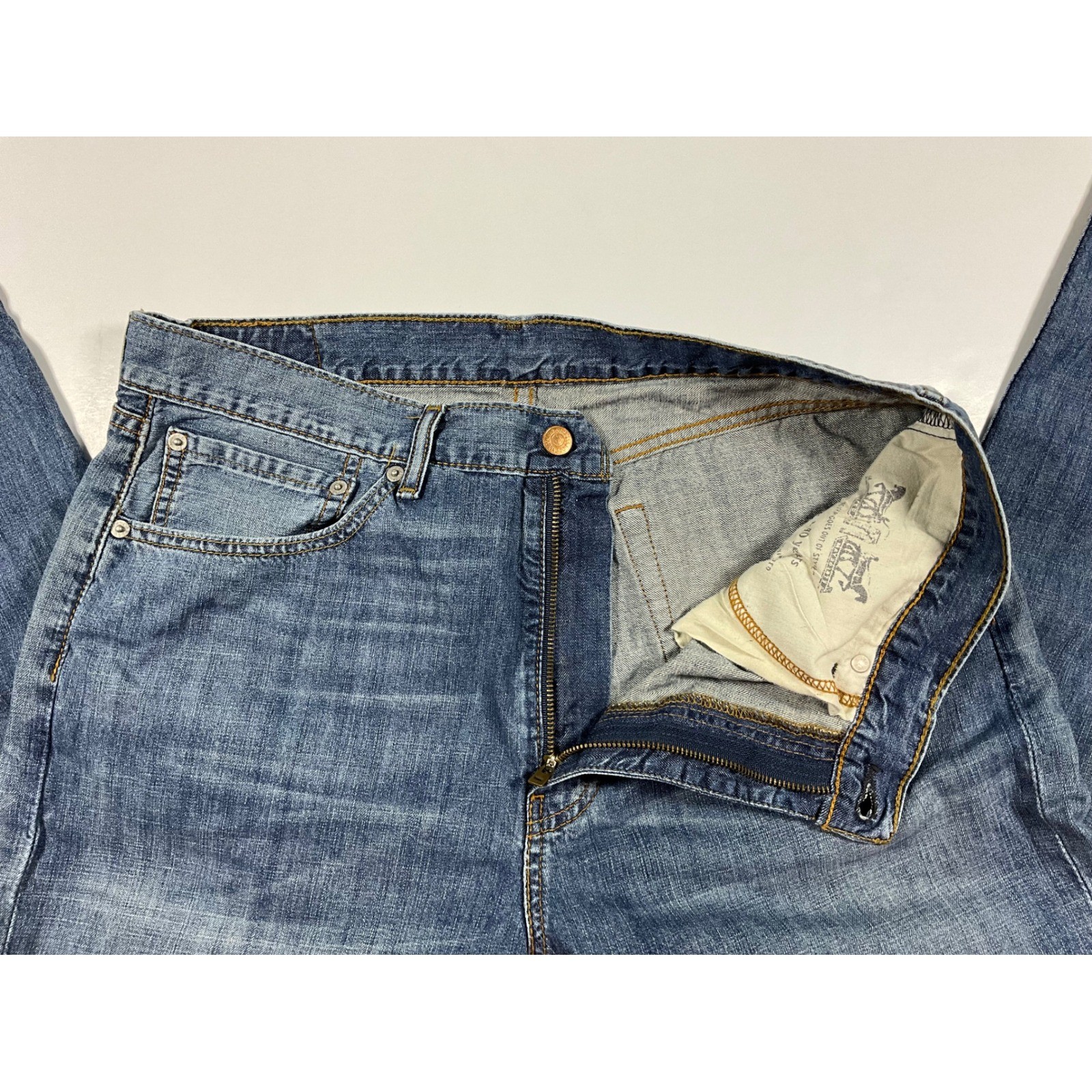 Levis 505 Mens Regular Fit Straight Leg Jeans W36 L32 Classic