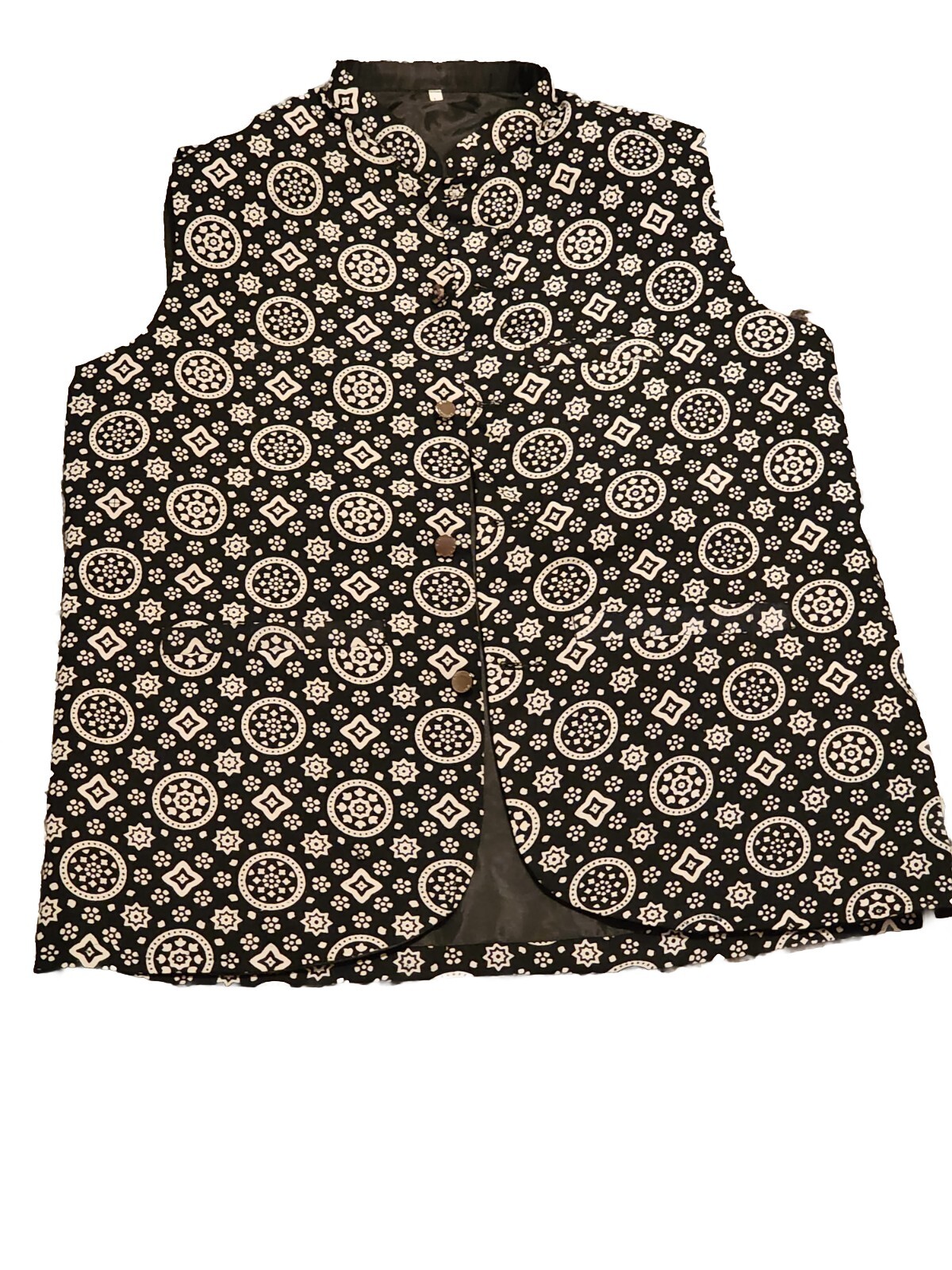 Men Traditional Sindhi Ajrak Print Waistcoat.