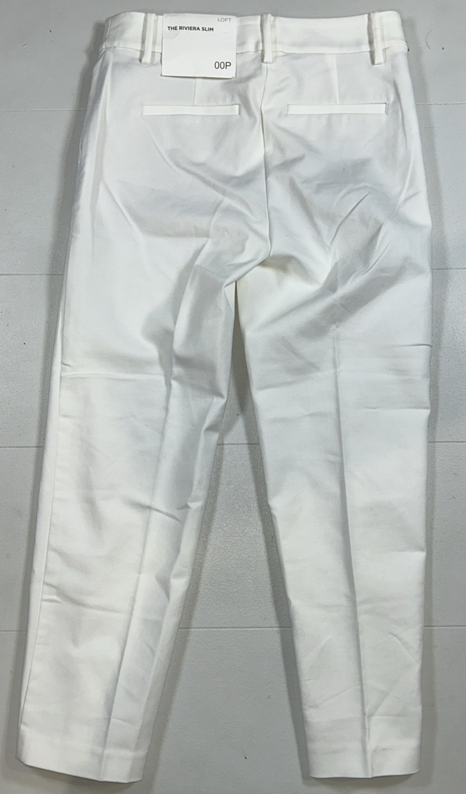 NWT Loft The Riviera Slim Copped Women’s Size 00P White Pants Stretch $69.50