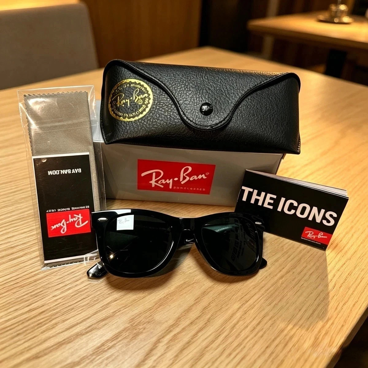 Ray-Ban RB2140 Wayfarer Classic Sunglasses Sunglass Black Frame Gray Lens 50mm
