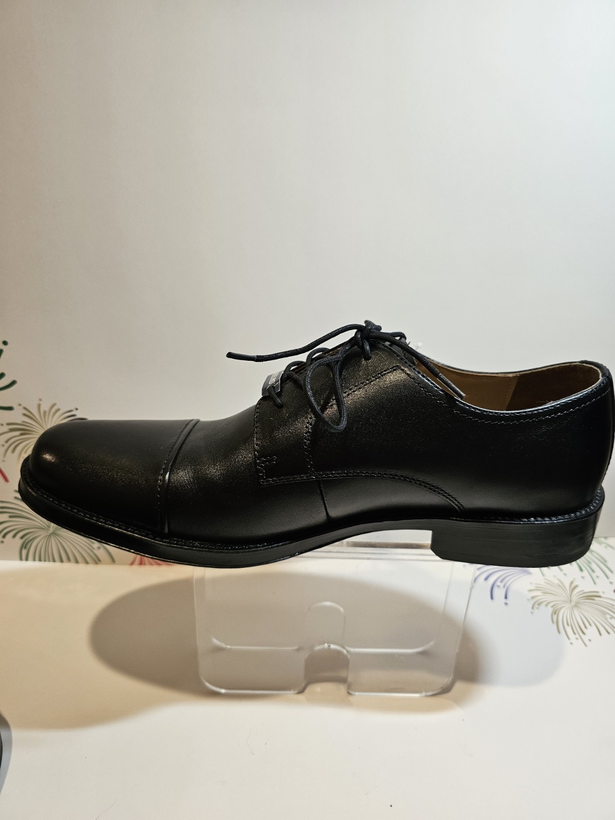 Chaps Mens Shoes, Black, Leather, 11.5, GEL HEEL PAD, New W/Tag