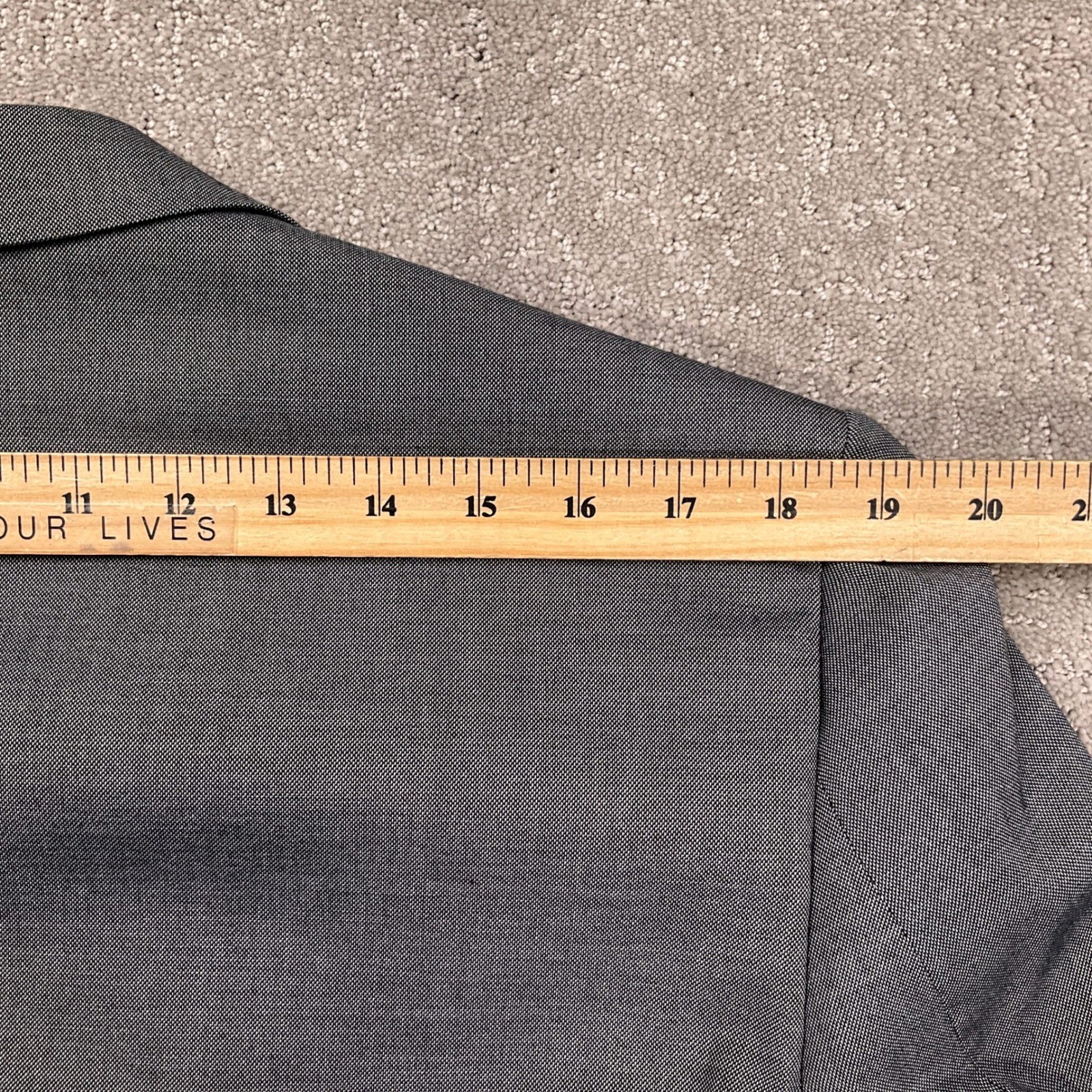 Lineage Suit Mens 40S 34W Charcoal Andrew Double Breasted Modern Fit Unhemmed