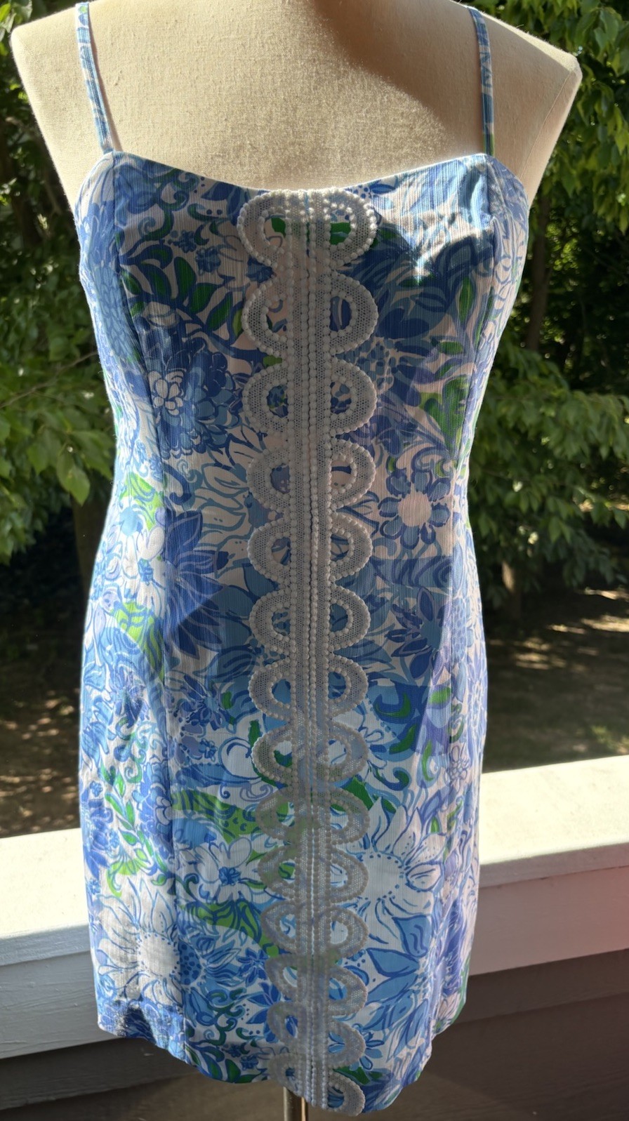 Lilly Pulitzer Shelli Stretch Dress Frenchie Blue Suns Out Dress Size 10