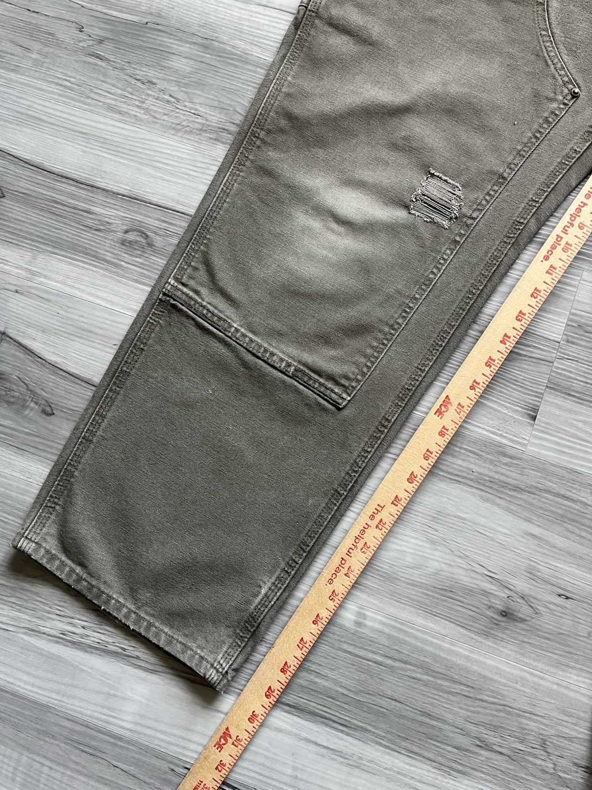 Vintage Carhartt B136 MOS Double Knee Carpenter Pants – 37×30 Faded & Distressed