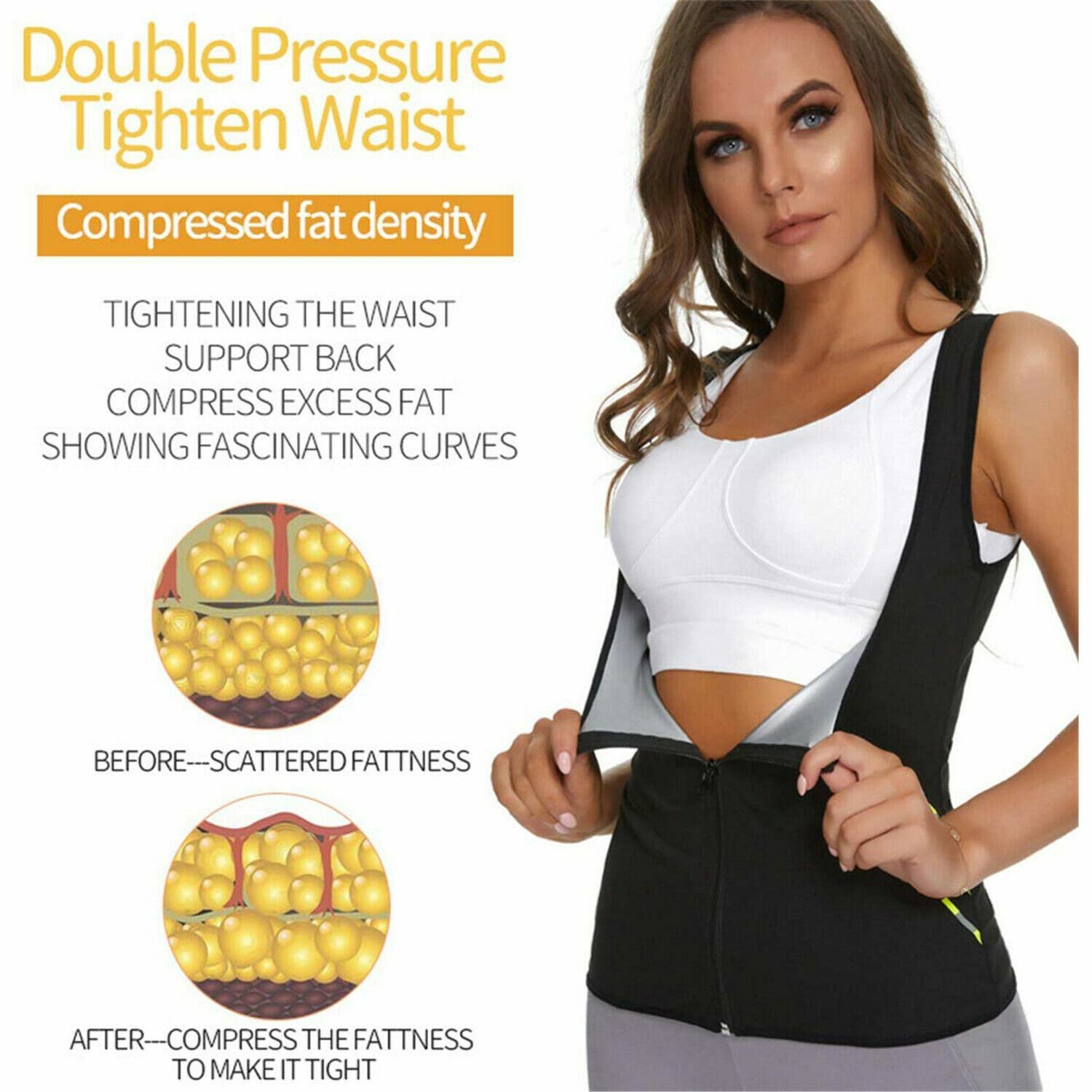 Women Body Shaper Corset Sauna Sweat Suit Sleeve Hot Polymer Waist Trainer Vest