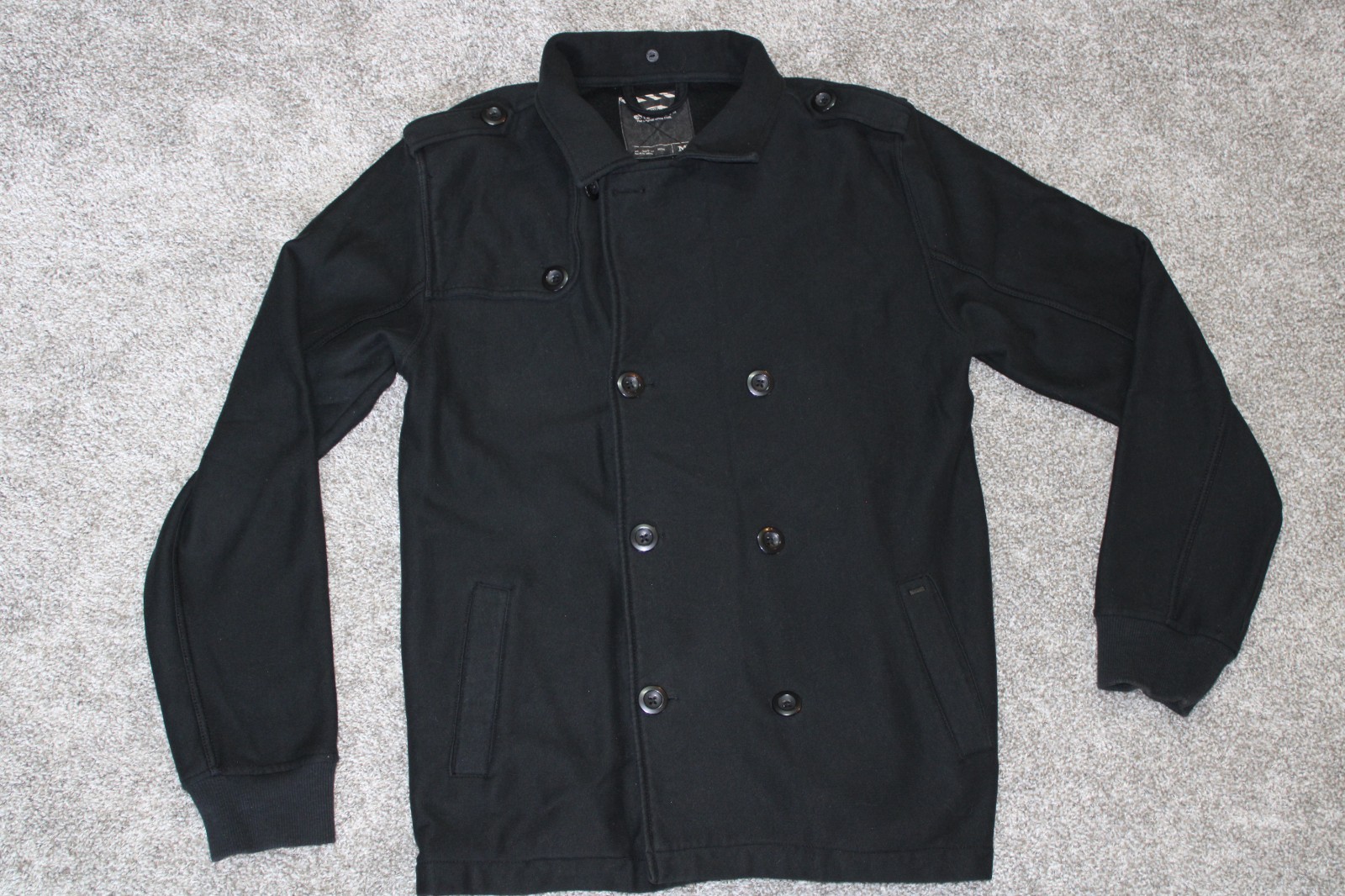 Vans Coat Mens Medium Black Double Breasted