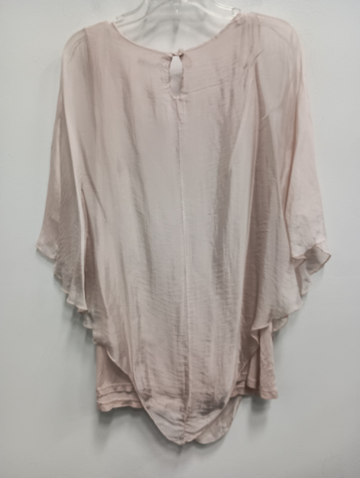 Charlie B Womens Tunic Top Large Pink Layered Sheer Silk Blend Fairy Romantic