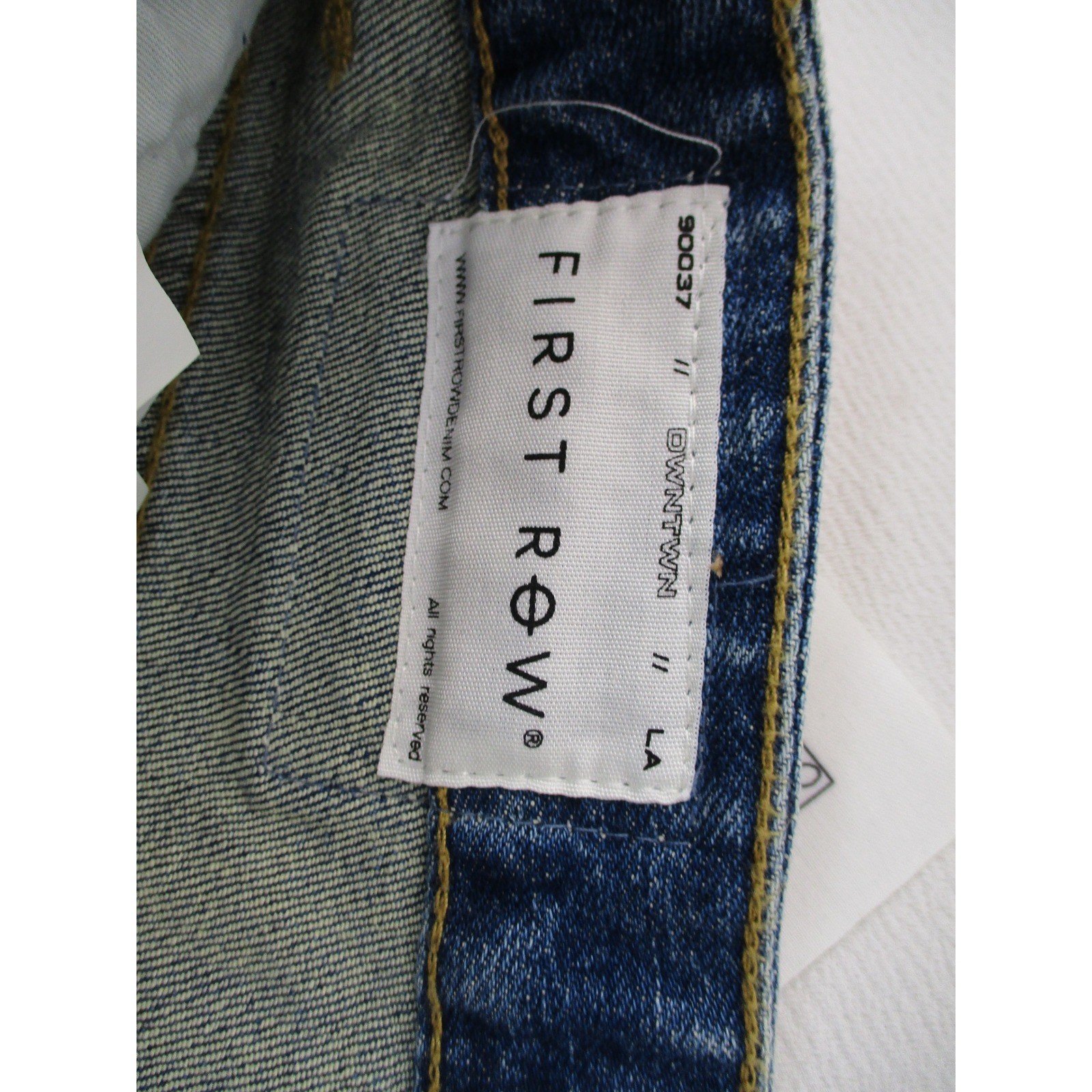 First Row Jeans Mens 36 Blue Slim Straight Distressed Patchwork Camo Utility
