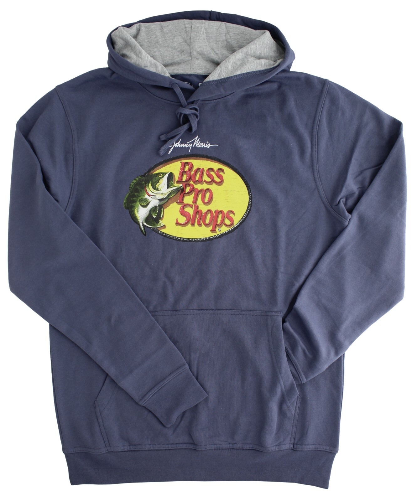 Bass Pro Shops Men’s Hoodie Woodcut Johnny Morris Logo Long Sleeve Fleece Lined