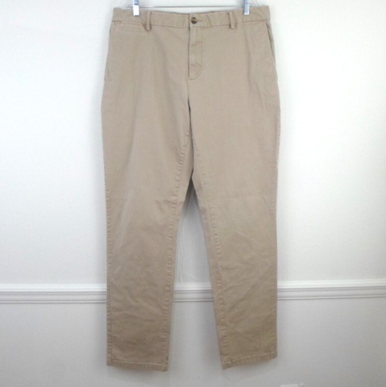 Old Navy Mens 37×33.5 Khaki Tan Chino Pants Ultimate Athletic Built In Flex