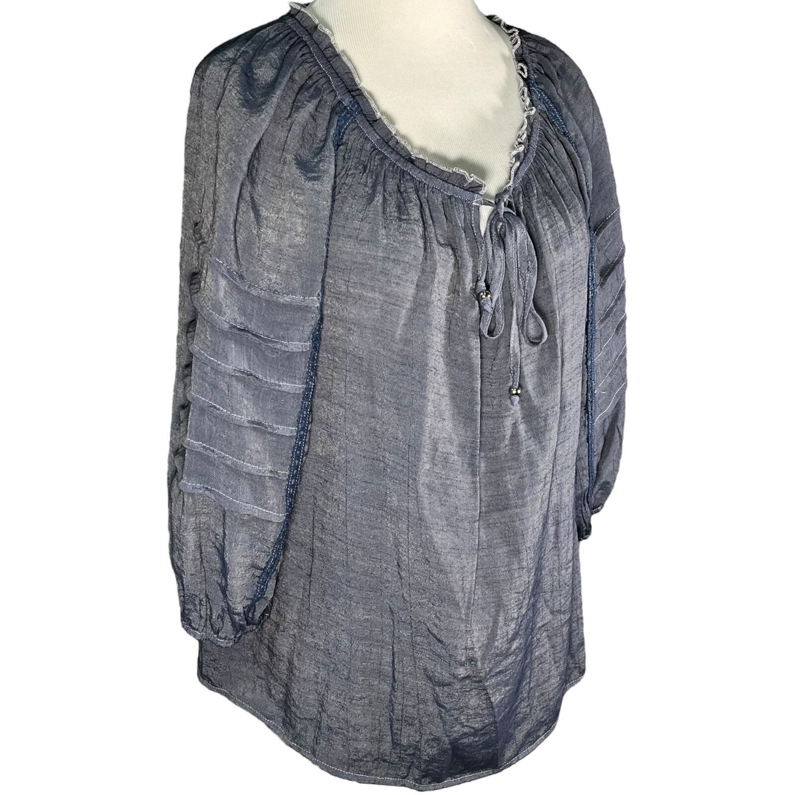 Unique Spectrum Blue Long Sleeve Top Small