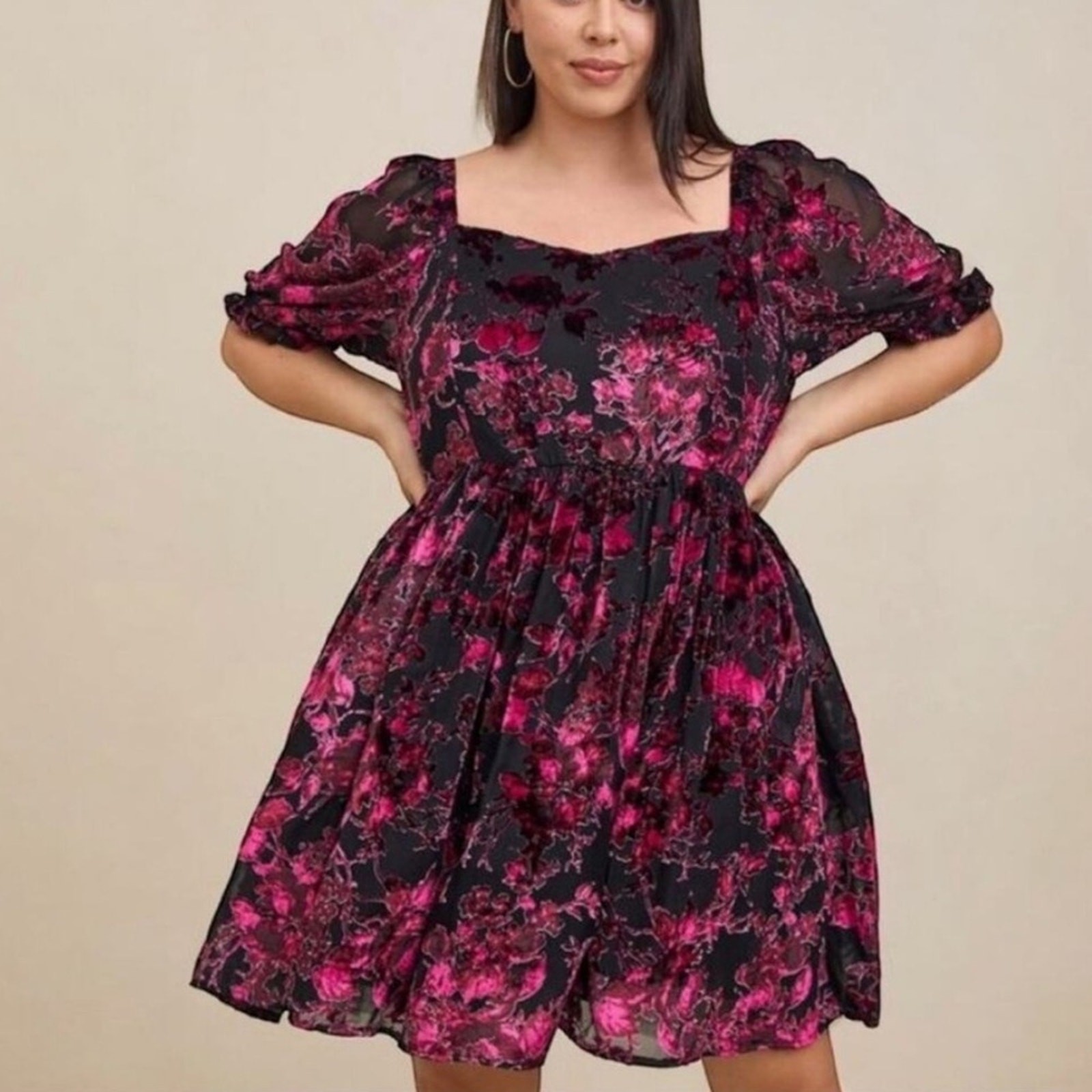 Torrid Plus Size Cocktail Dress 1X Semi Formal 16 Homecoming Retro Party Cruise