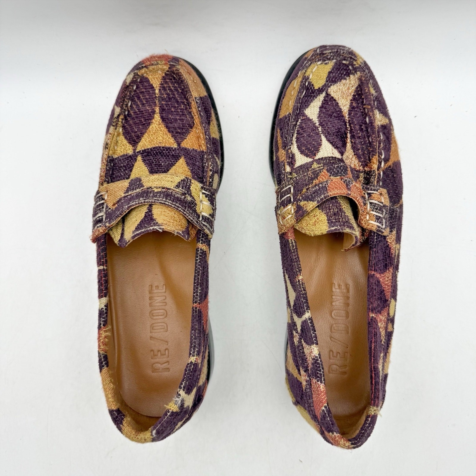RE/DONE Womens 90s Pop-Print Loafers EU 35 US 5 Multi-color EUC