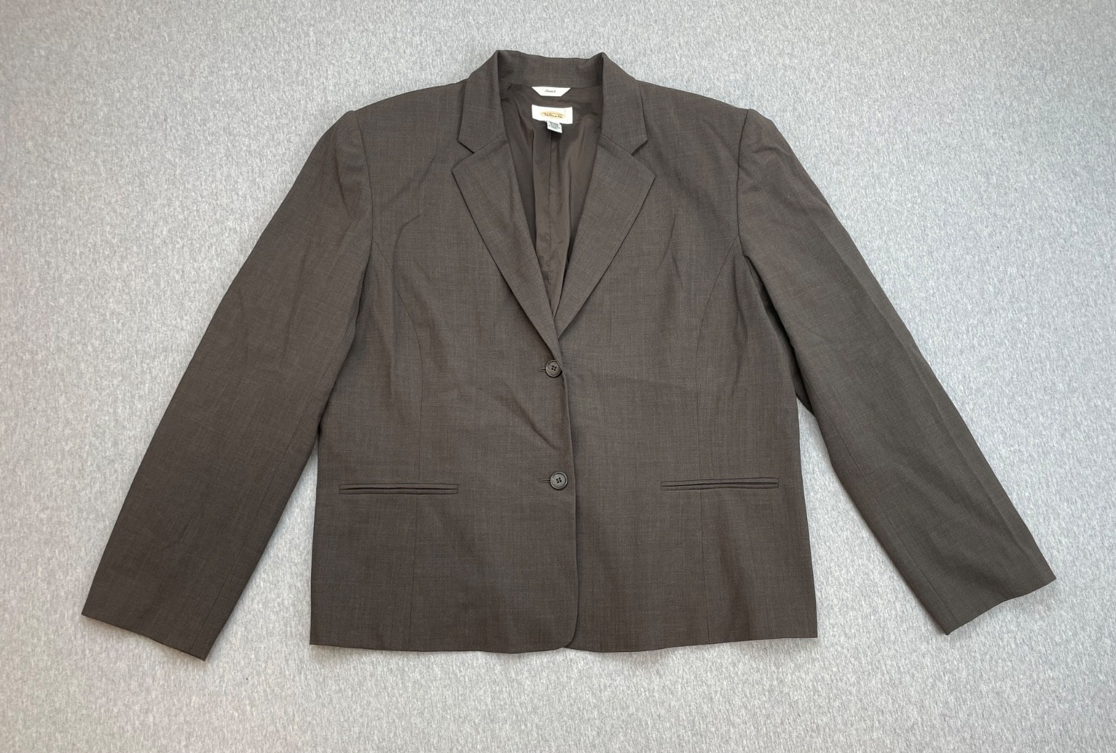 Talbots Blazer Womens 18 Brown Wool Blend Stretch 2-Button Single Breast Lined