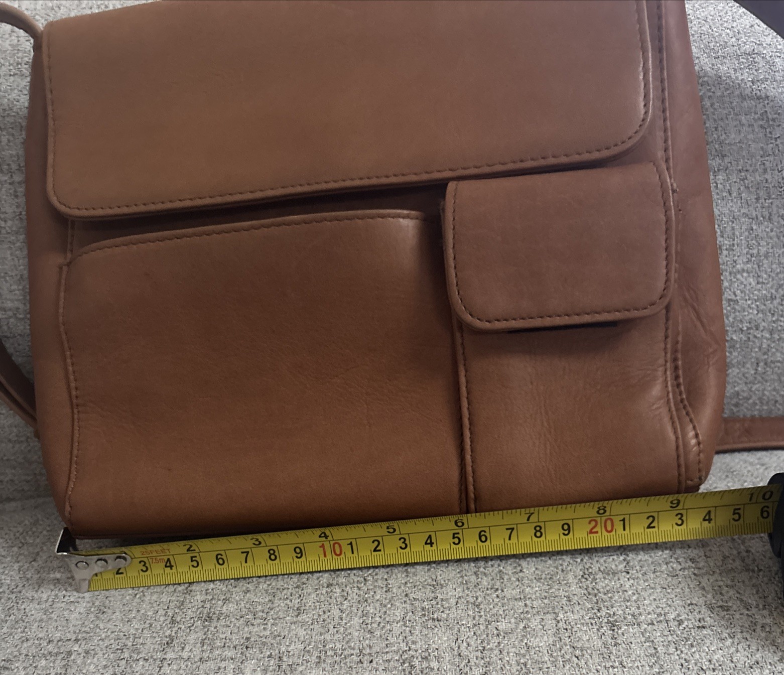 Le Donne Premium Full-Grain Colombian Tan Brown Vaquetta Leather Crossbody Bag