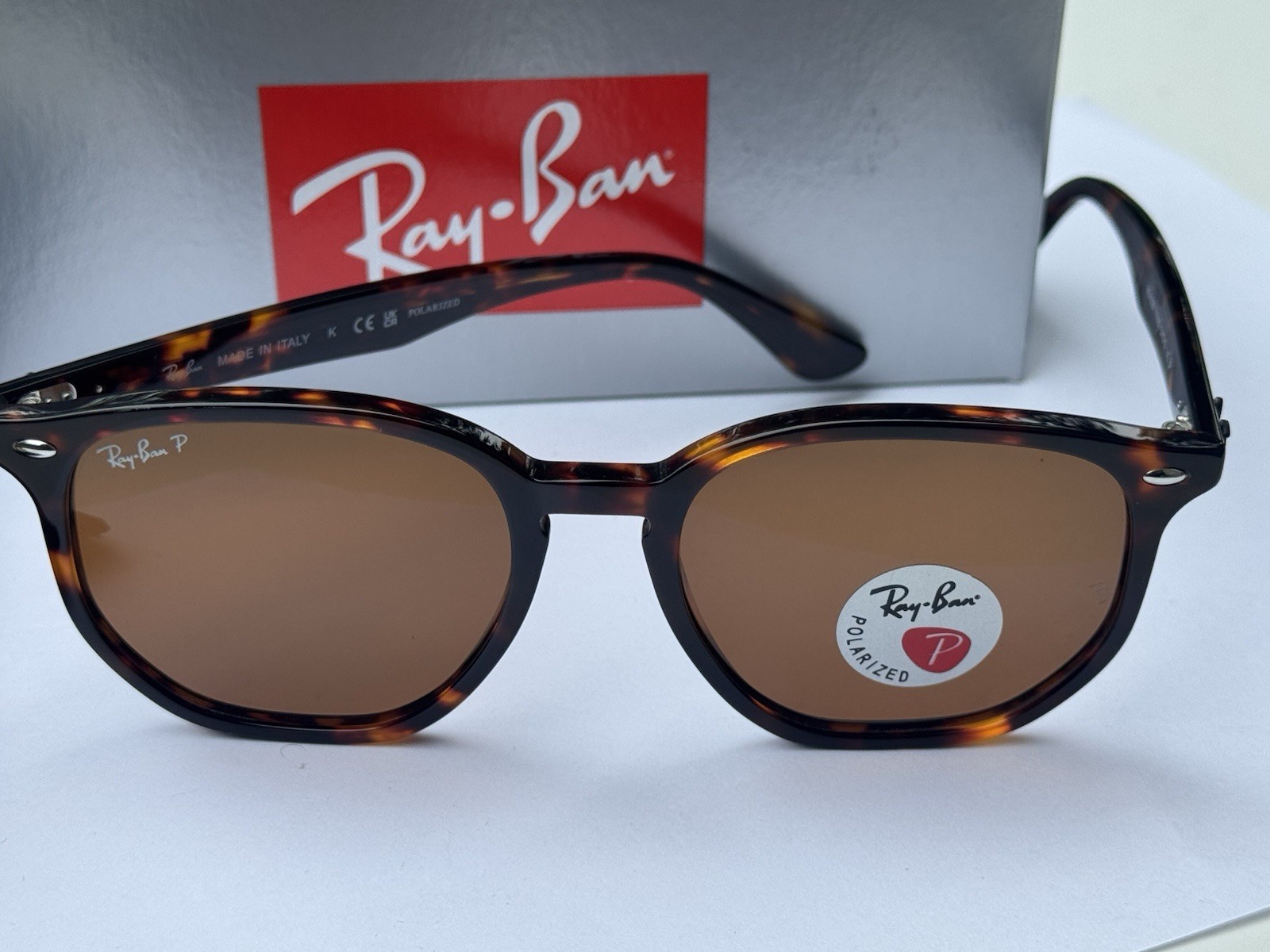 NEW Ray-Ban RB4306 710/83 Polished Light Havana/ Polarized Brown Sunglasses 54mm