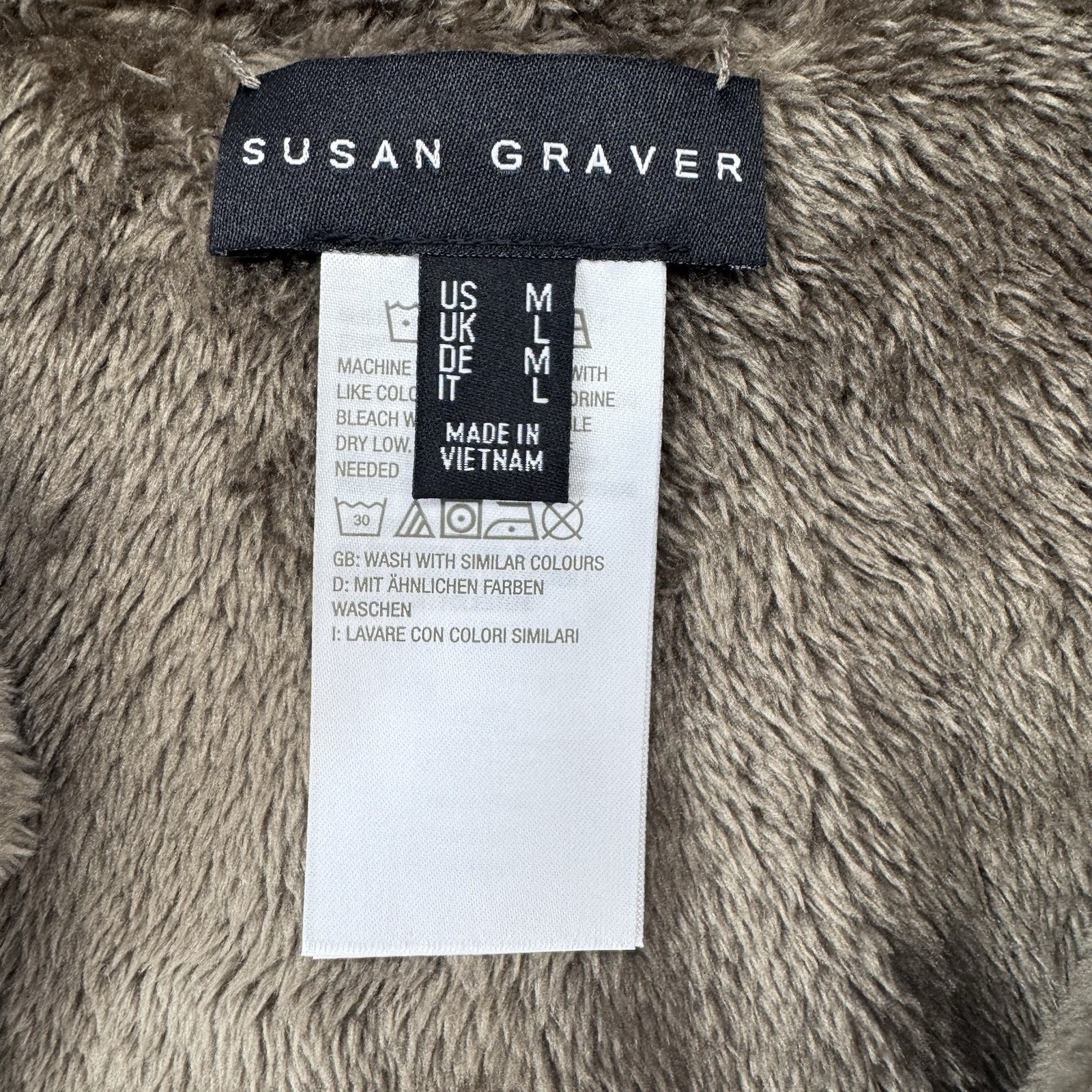 Susan Graver Reversible Quilted Woven Plush Fleece Jacket Coat Medium Plaid