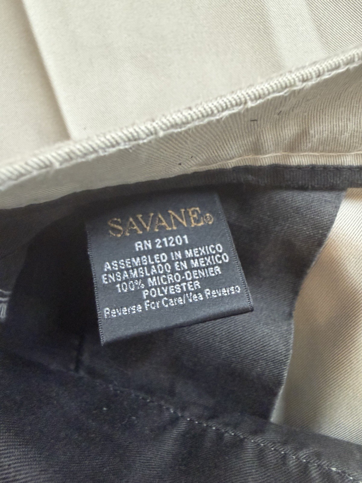 Savane Men’s 40×30 Khaki Pleated Twill Dress Pants Classic Fit