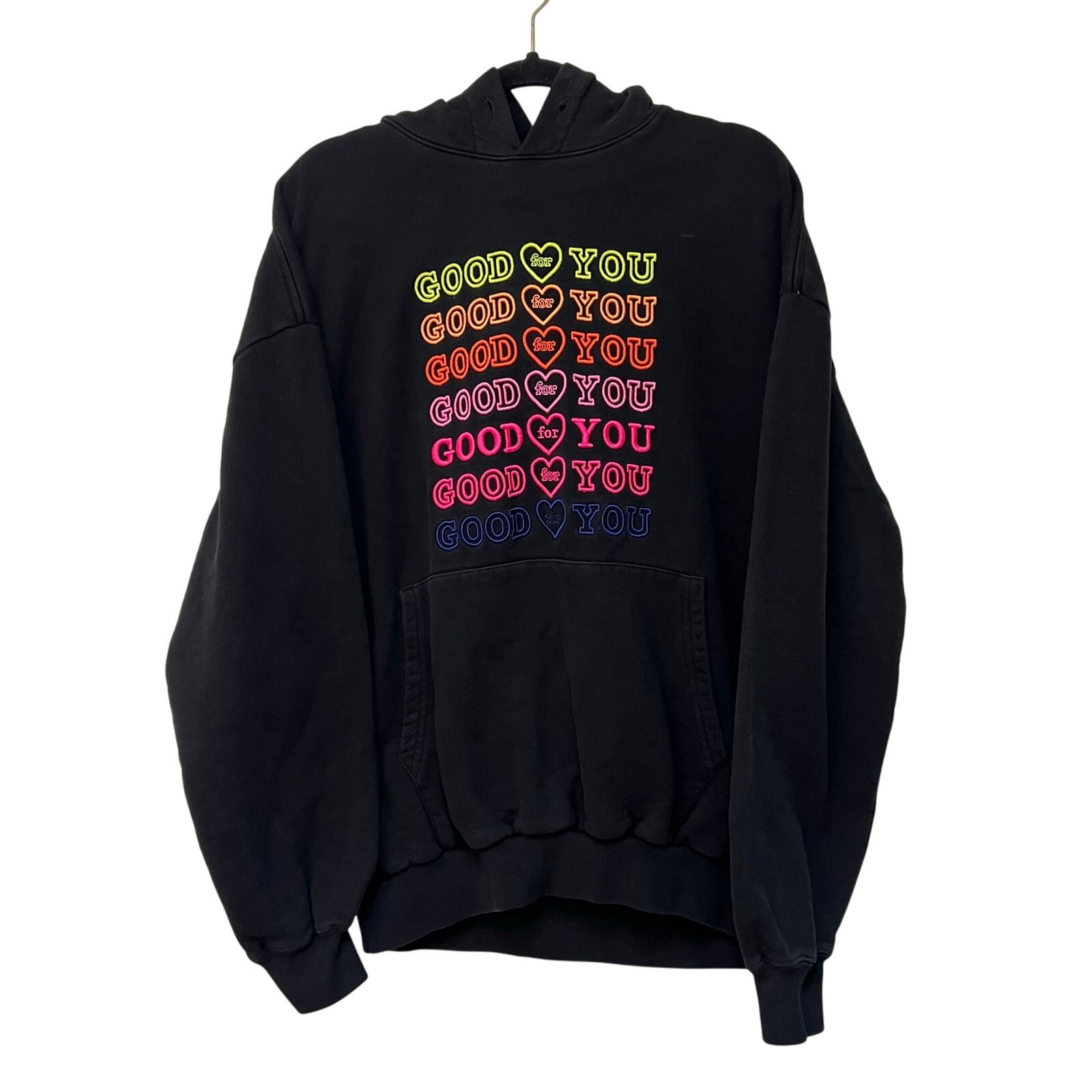 IRENEISGOOD BTS JHOPE JIMIN Black Fleece Hoodie sz S For You Embroidered Labels