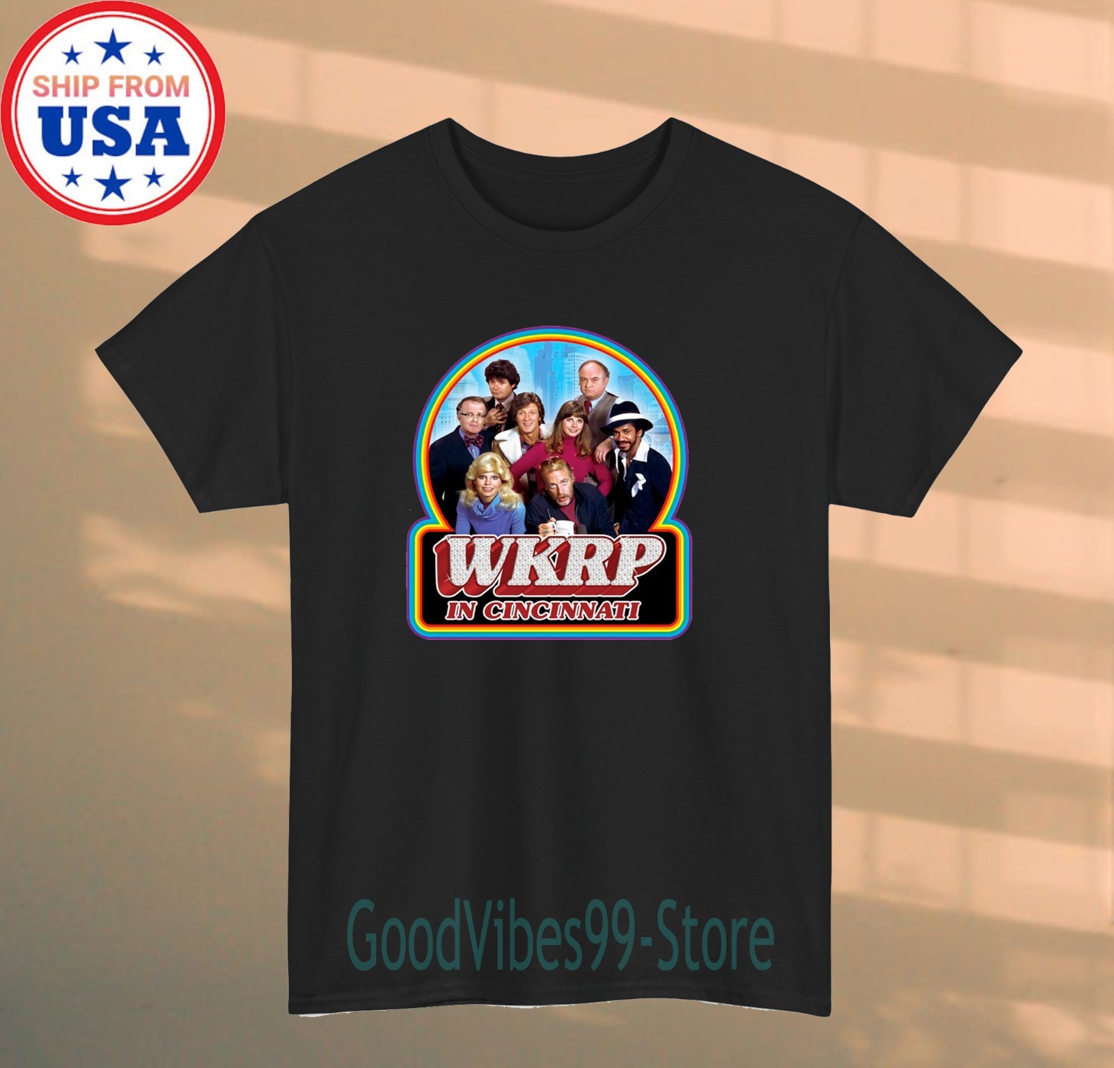 WKRP In Cincinnati TV Show Men’s Black Size S-5XL