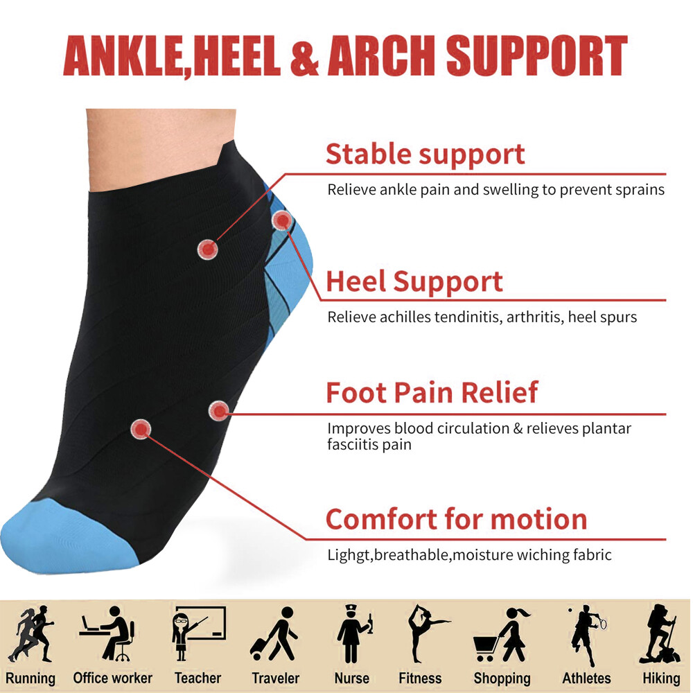Plantar Fasciitis Socks Ankle Compression Brace Arch Support Joint Heel Running