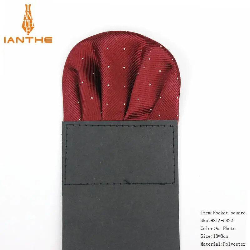 Men’s Satin Silk Pre Folded Pocket Square Hankie Hankerchief Polka Dot Party ,