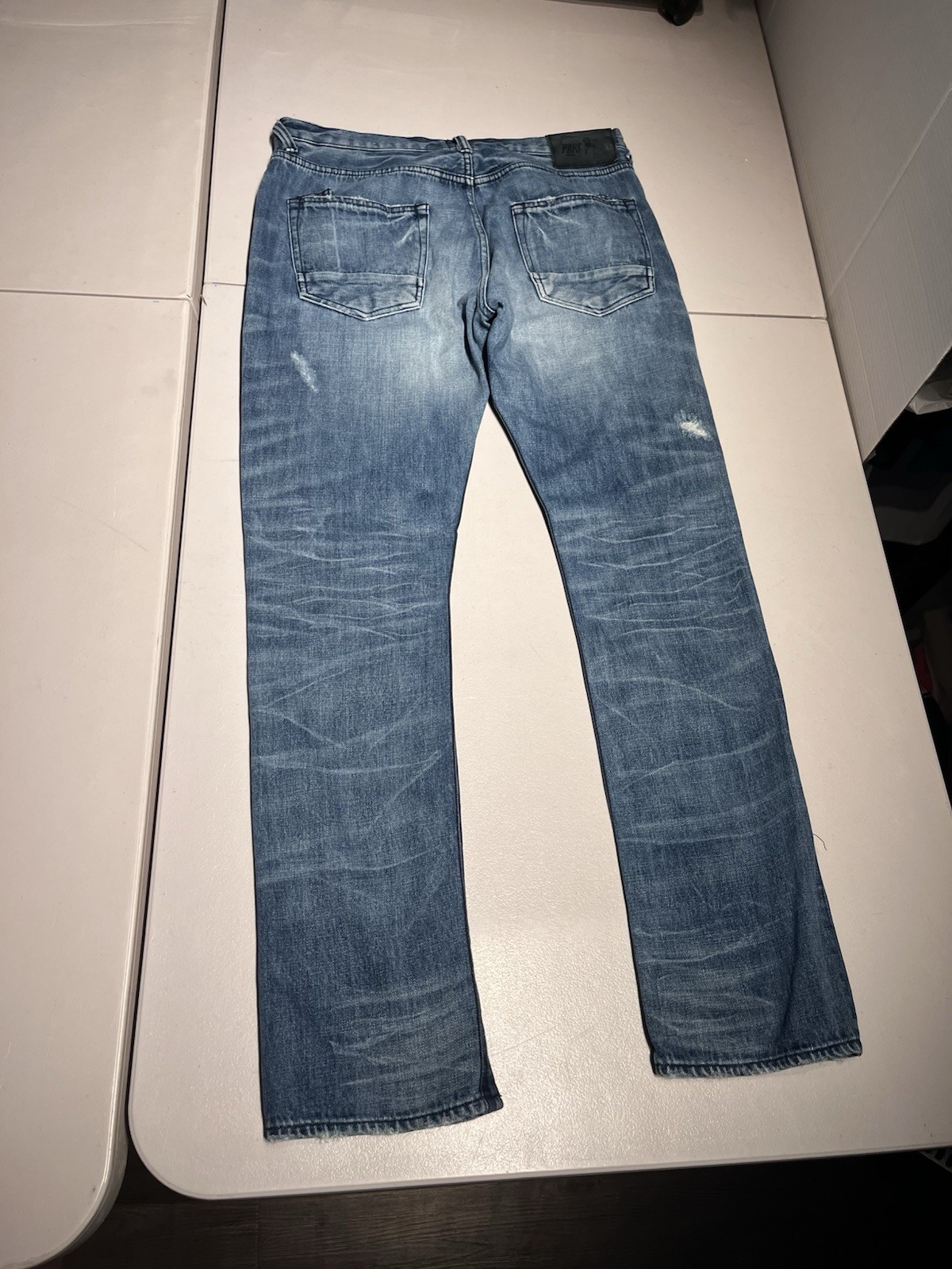 PRPS Jeans Mens 36 Blue Demon Denim Button Fly Straight Distressed VTG Y2K 34×33
