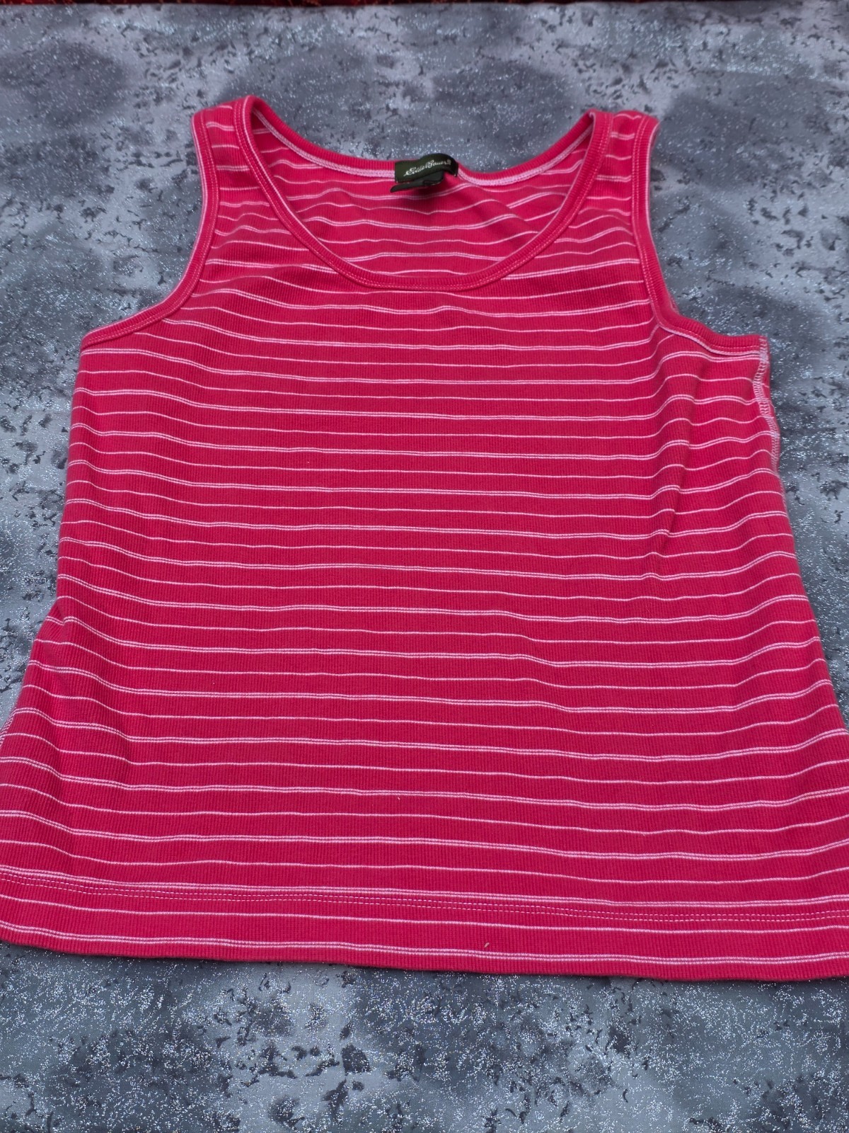 EDDIE BAUER Women’s pink White Stripe Tank Top large
